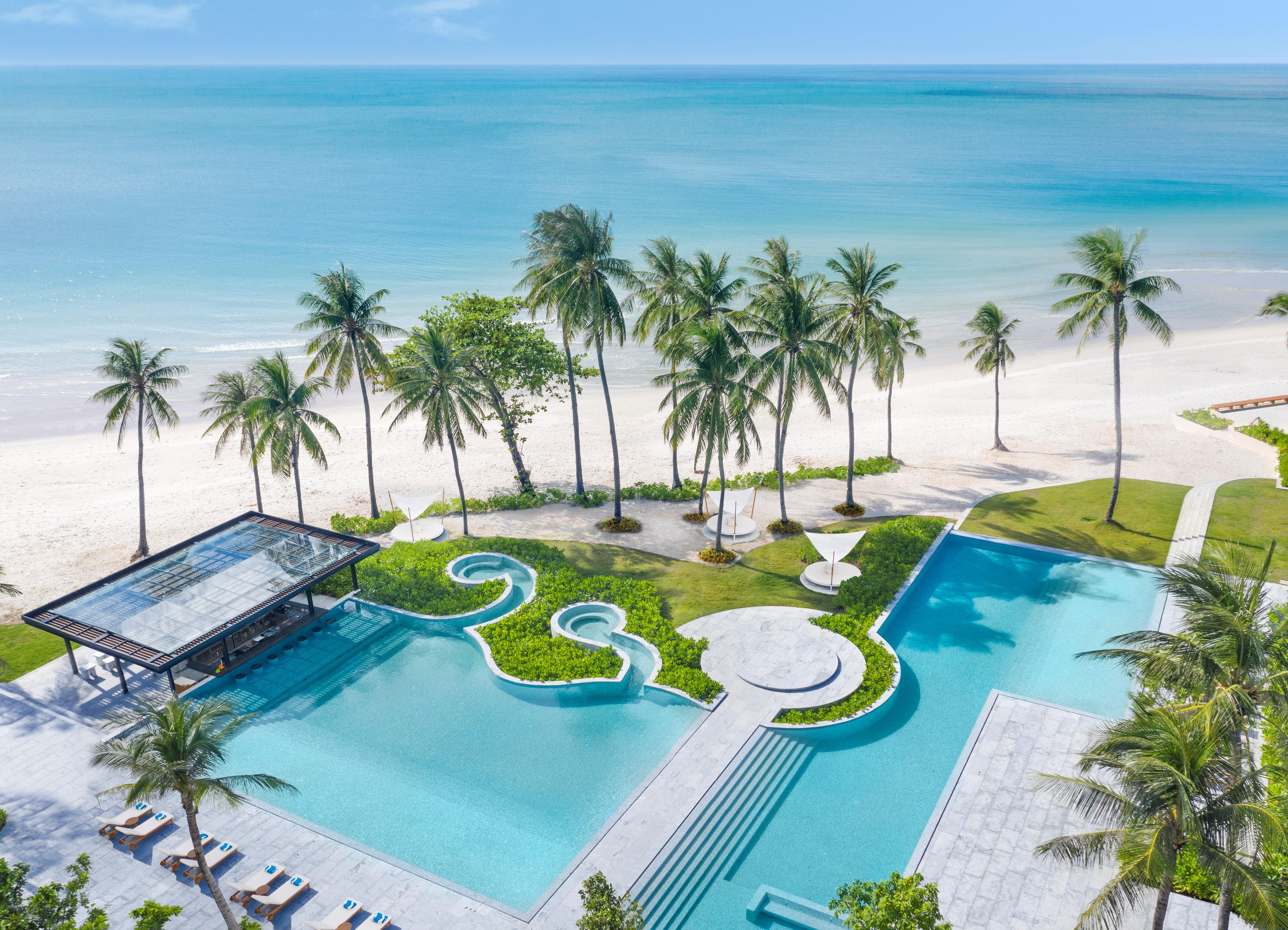 盛泰澜苏梅查汶海滩度假村酒店 外观 照片 Aerial view of the beach at The Standard Hua Hin