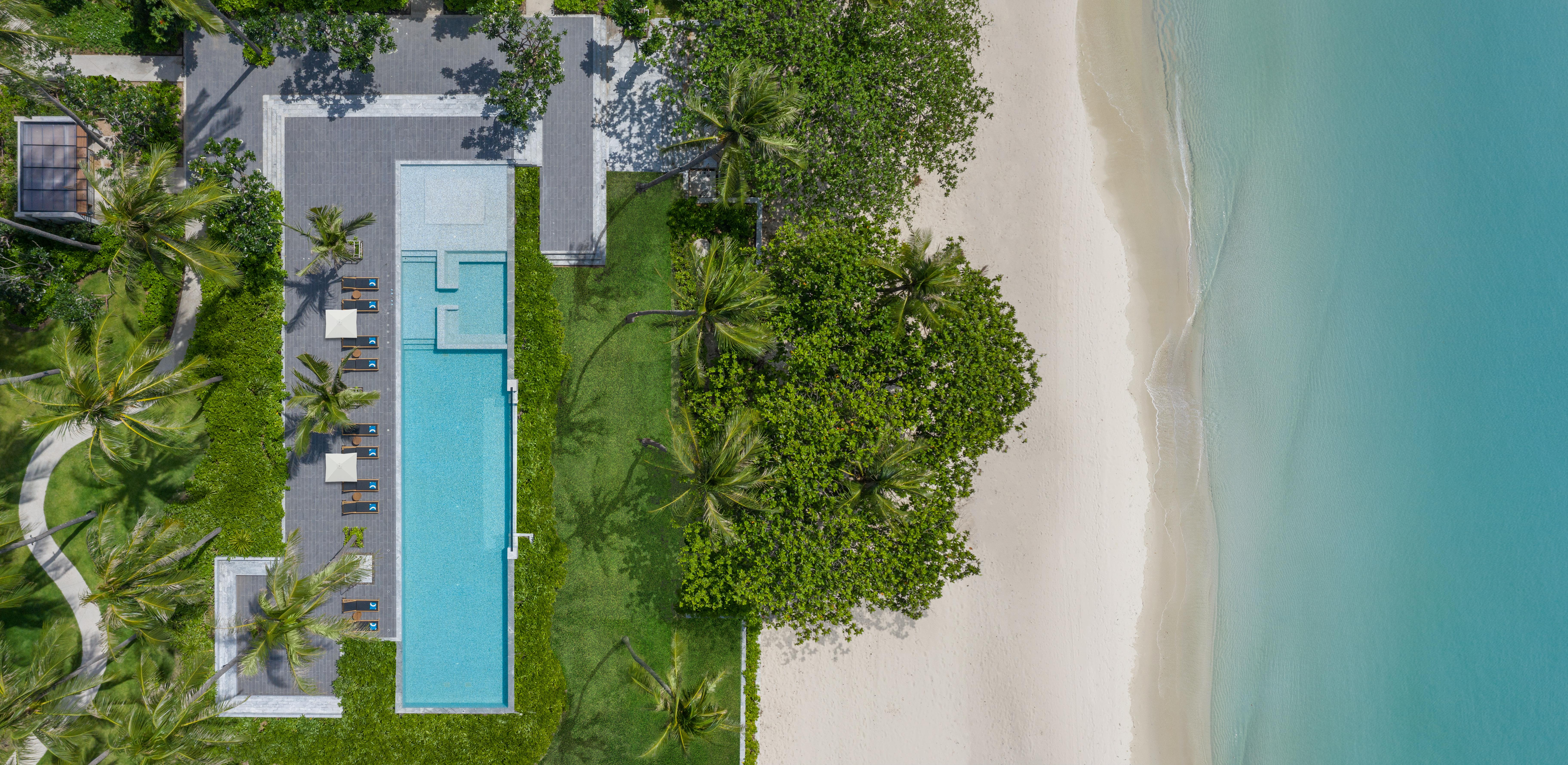 盛泰澜苏梅查汶海滩度假村酒店 外观 照片 Aerial view of the beach at the hotel